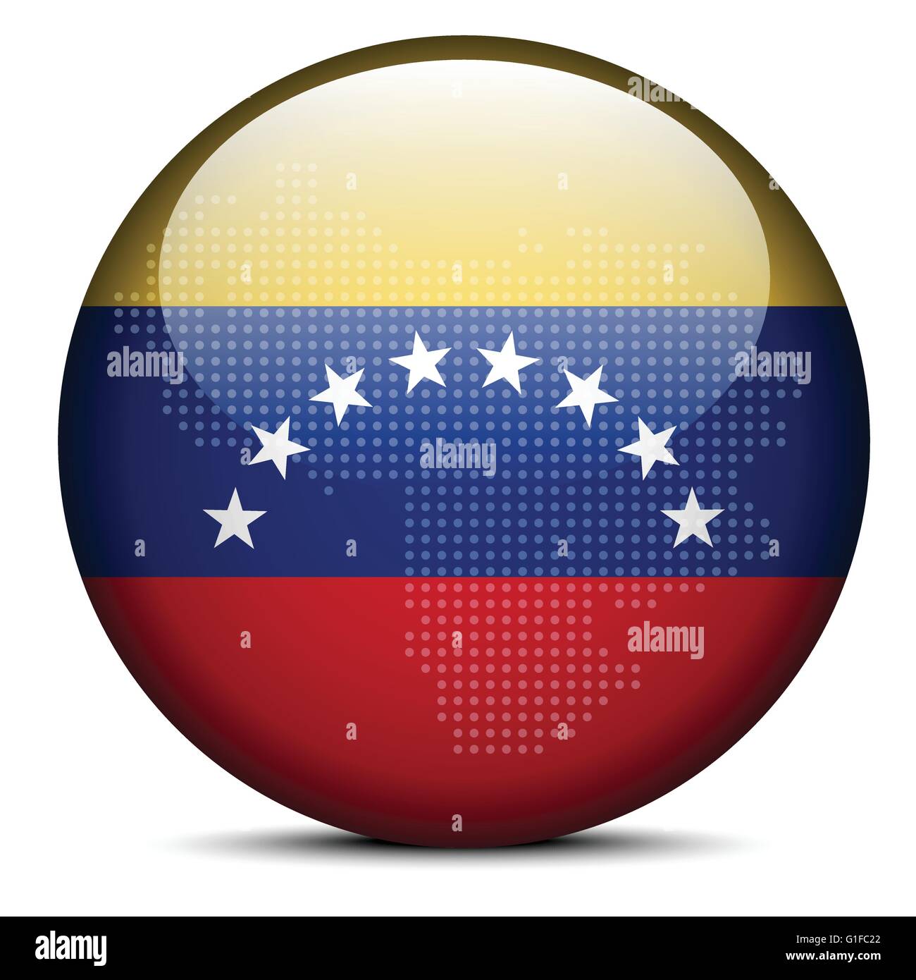 Vector Image - Map with Dot Pattern on flag button of Bolivarian ...