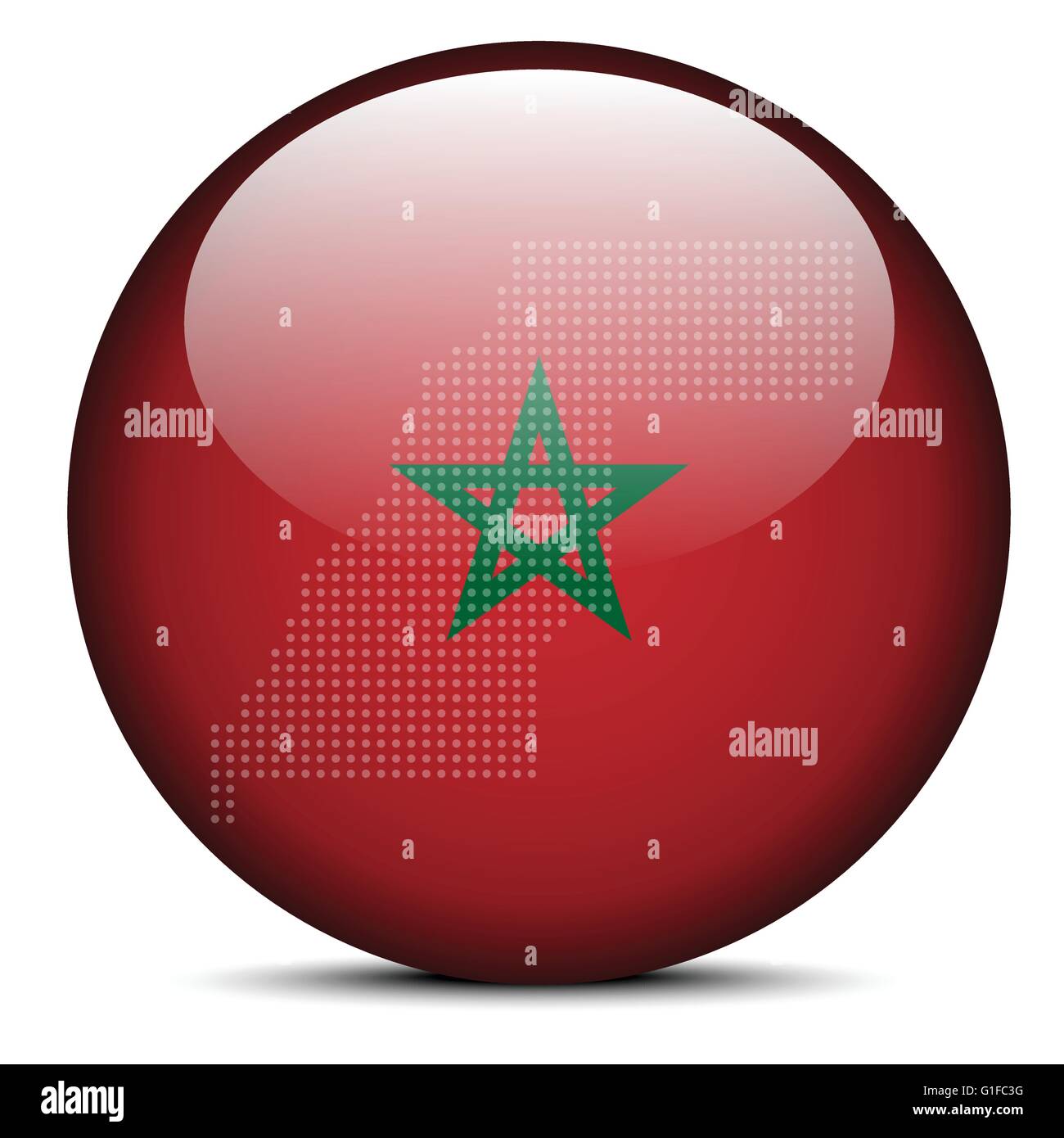 Vector Image - Map with Dot Pattern on flag button of Western Sahara ...