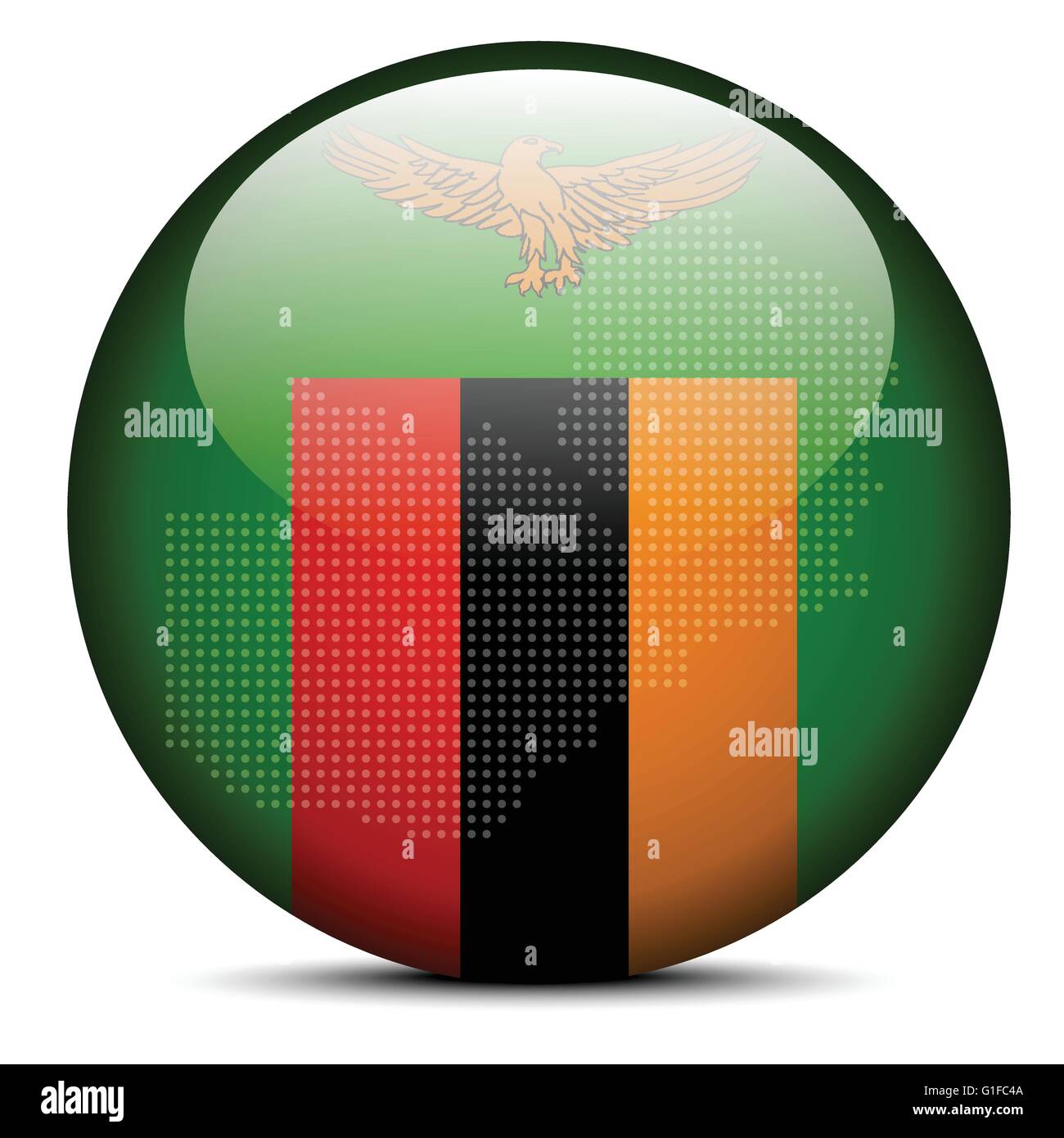 Vector Image - Map with Dot Pattern on flag button of Republic of ...