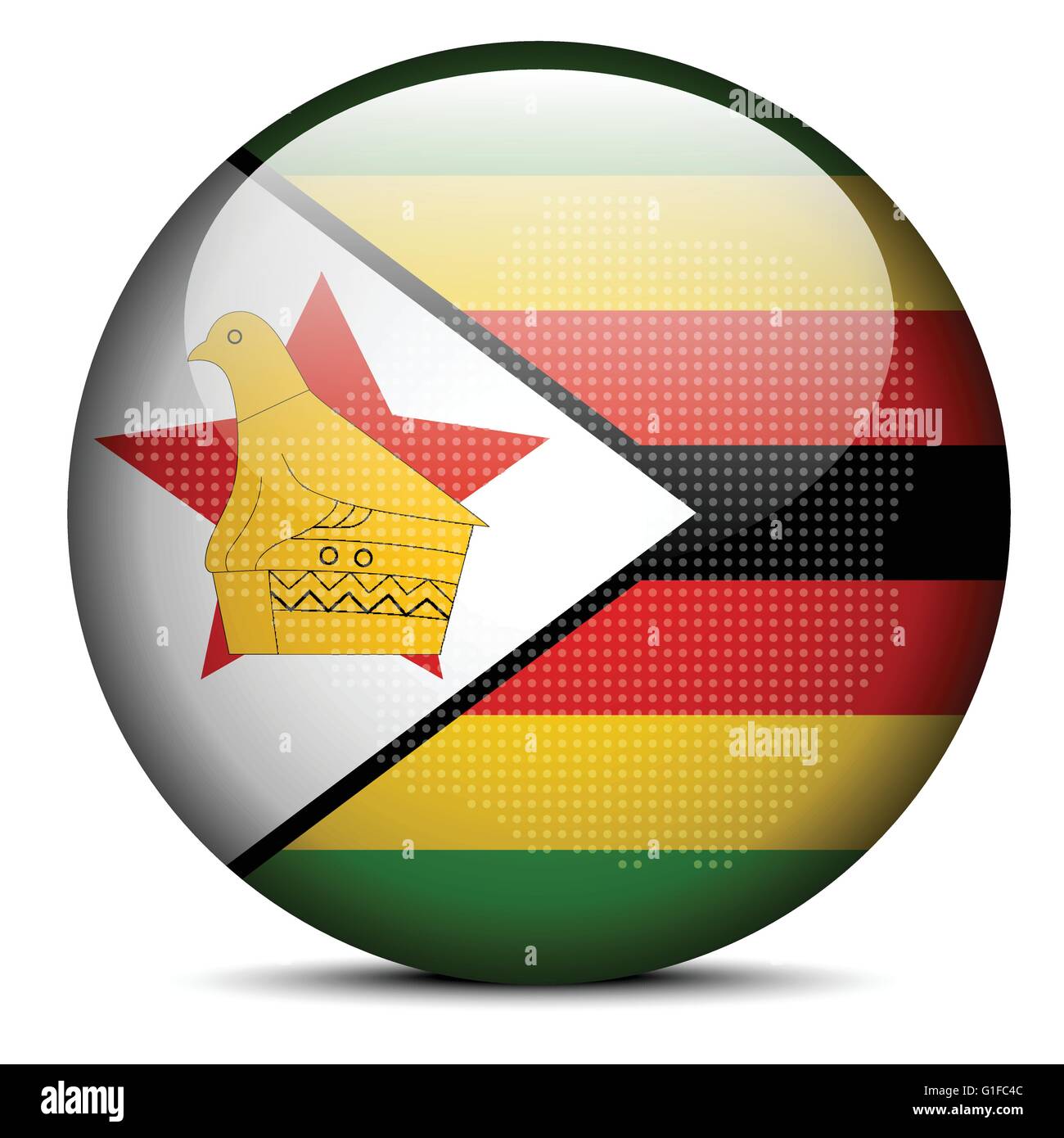 Vector Image - Map with Dot Pattern on flag button of Republic of ...