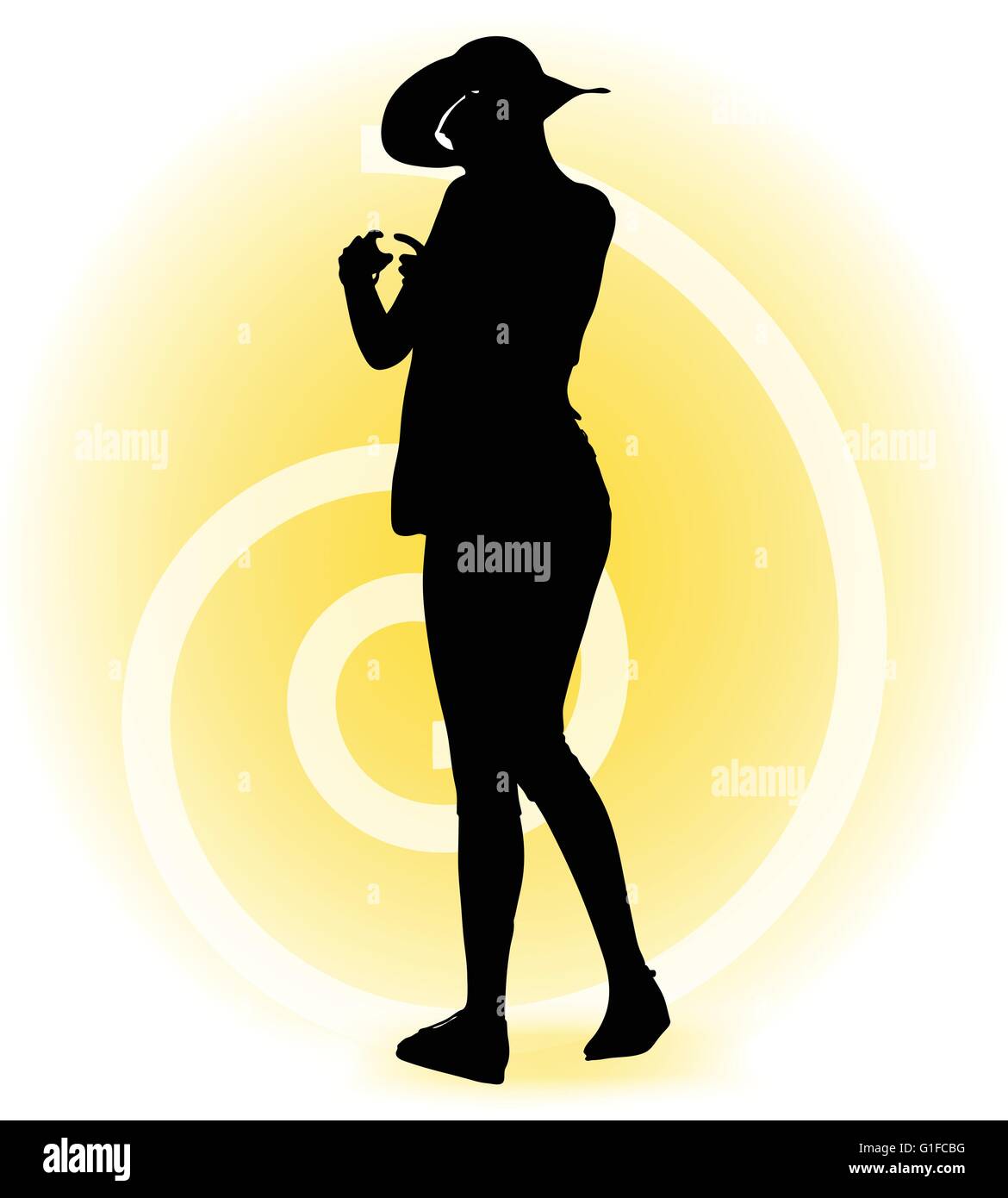Vector Image -  Tourist woman silhouette with handbag and sunglasses Stock Vector