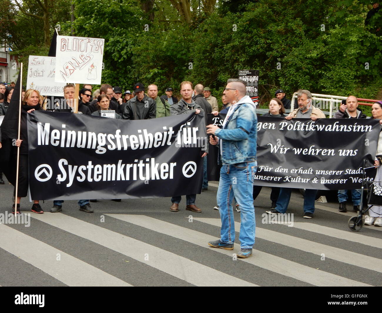 Demonstration in Bonn-Bad Godesberg, because of the dead of a 17 years old boy Stock Photo