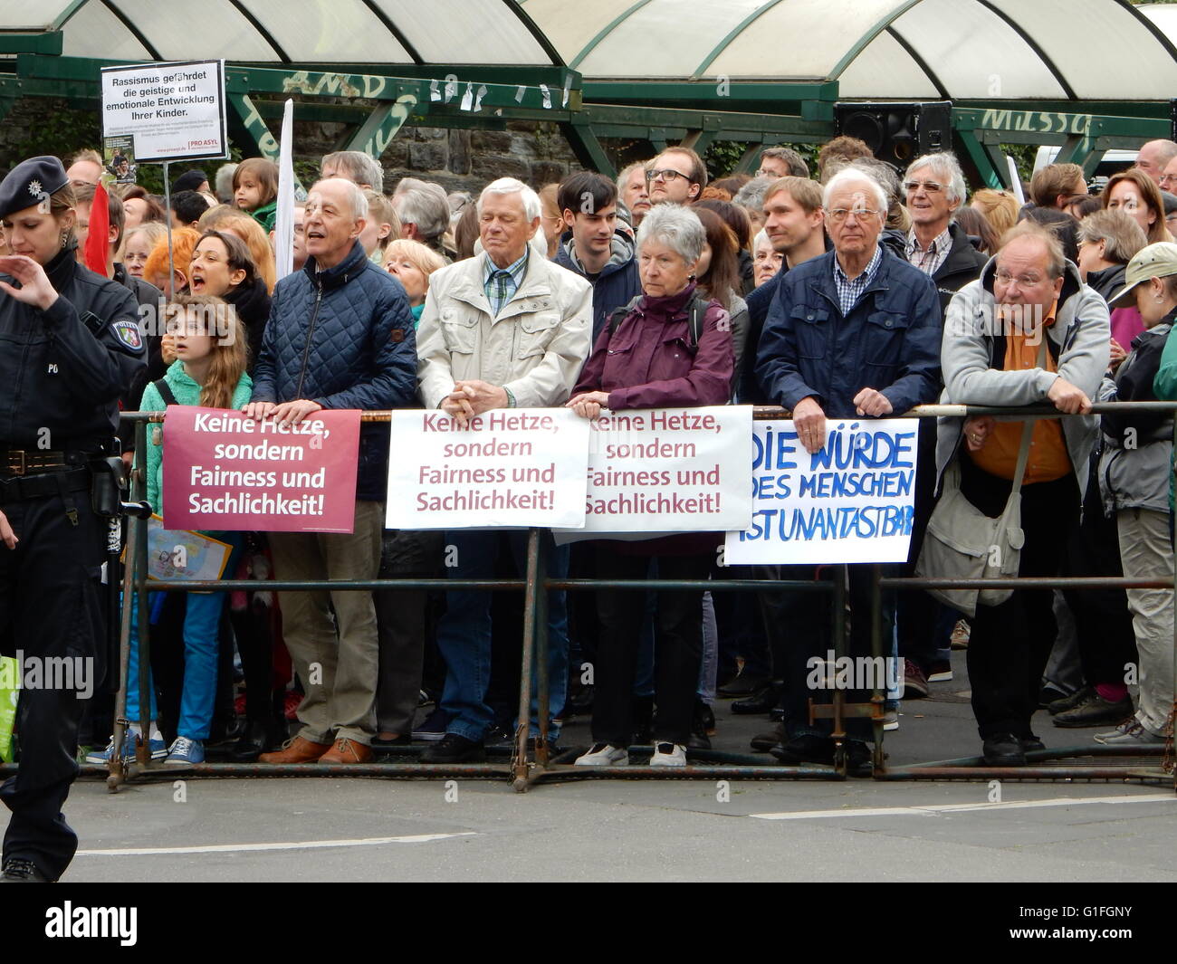 Demonstration in Bonn-Bad Godesberg, because of the dead of a 17 years old boy Stock Photo