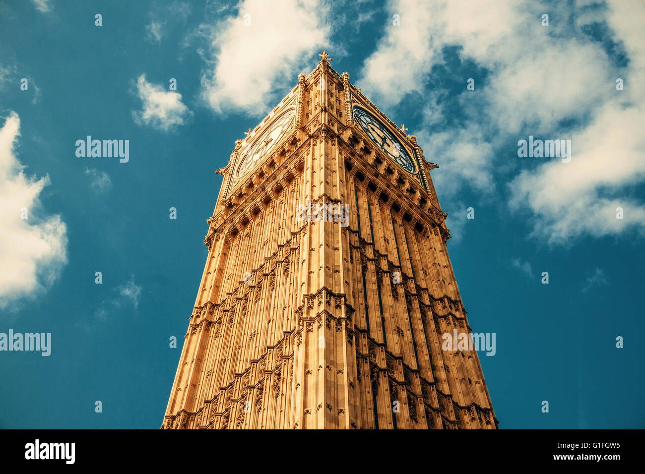 The Great Bell of the clock. Big Ben and Houses of Parliament, London