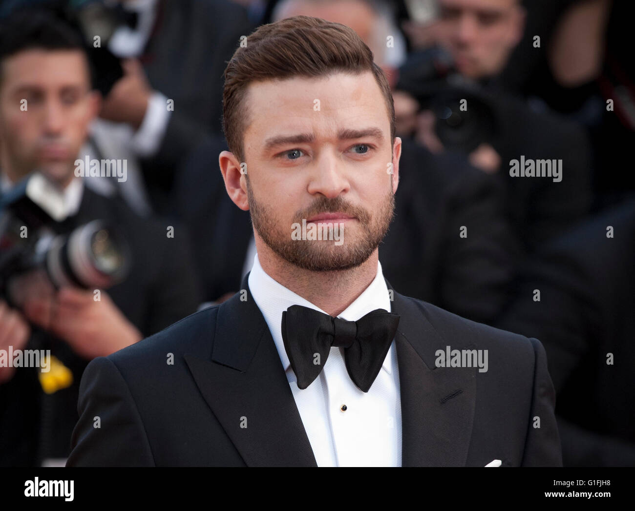 Actor and singer Justin Timberlake at the gala screening for Woody Allen's film Café Society and opening ceremony , Cannes Stock Photo