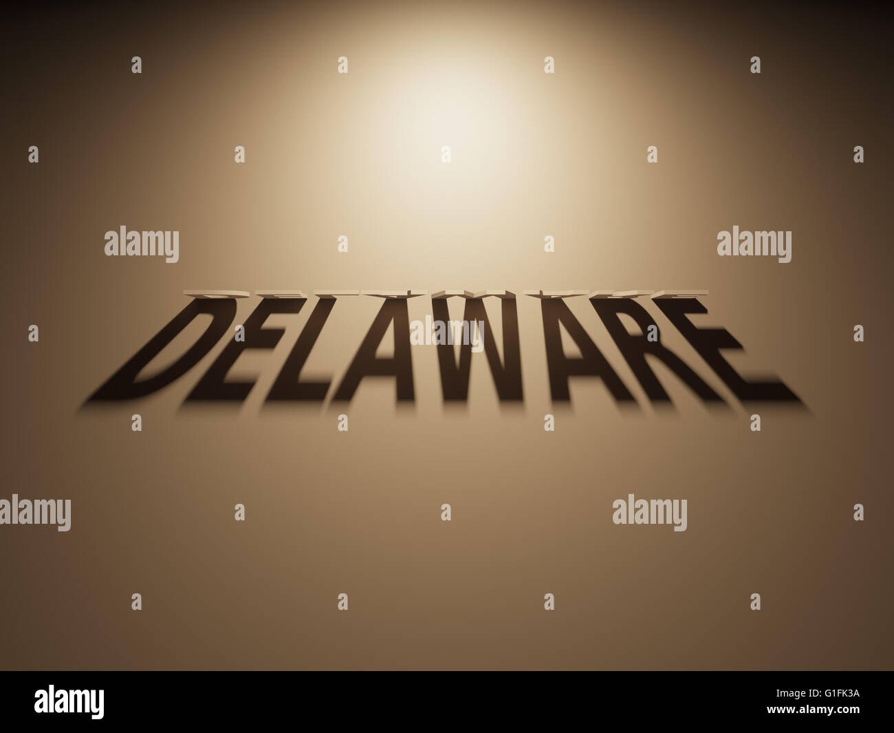 Delaware Text A 3D Rendering of the Shadow of an upside down text that reads Delaware ...