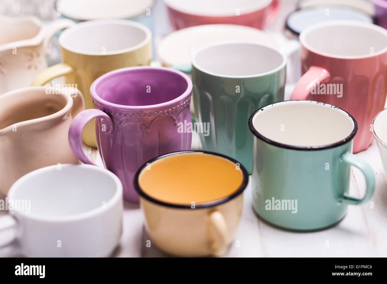 The assorted cups Stock Photo - Alamy
