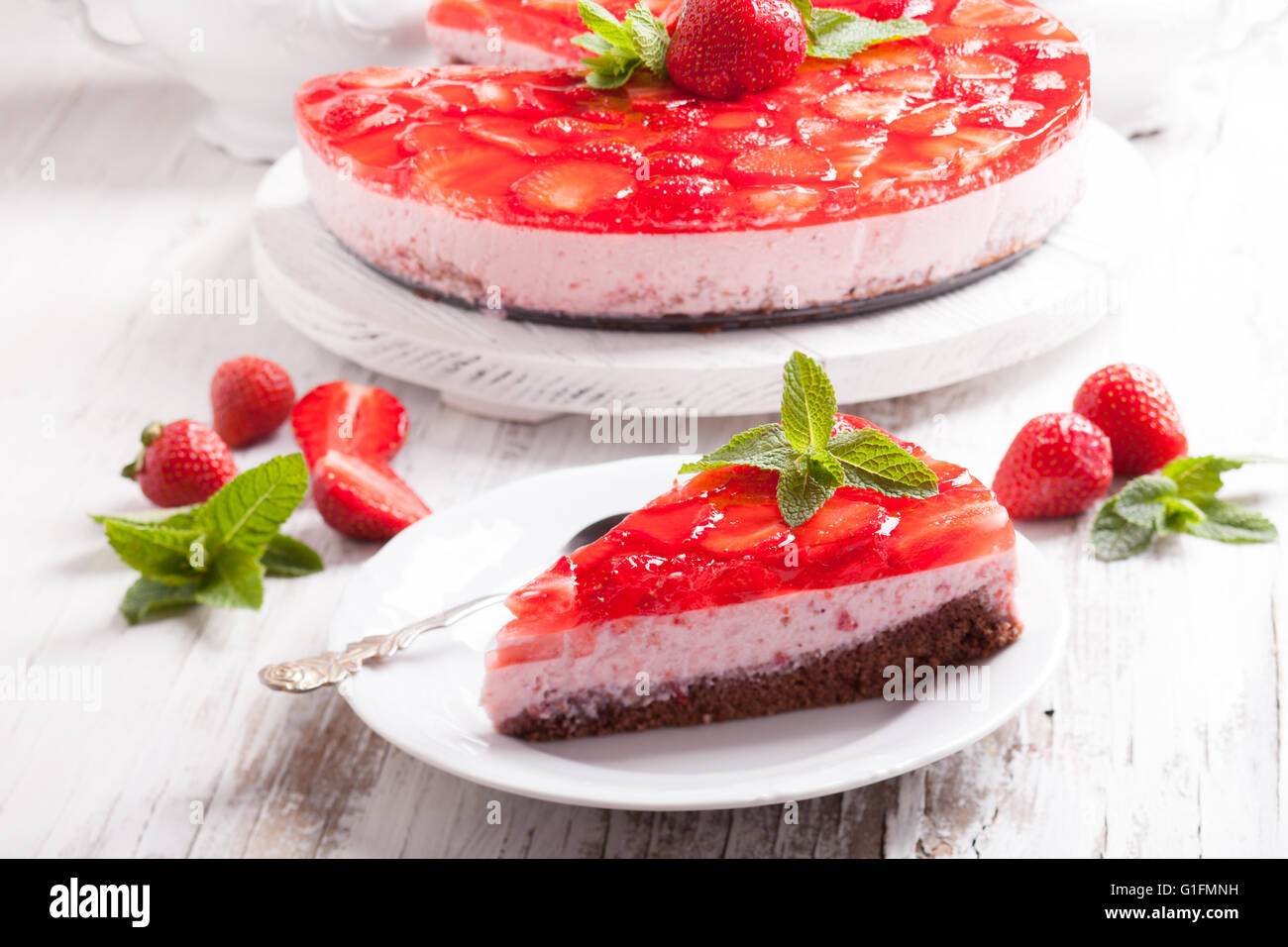 The Strawberry cake Stock Photo - Alamy