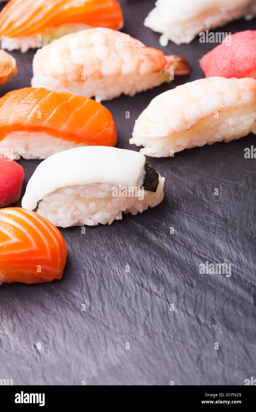 Set of four sushi Stock Photo Alamy