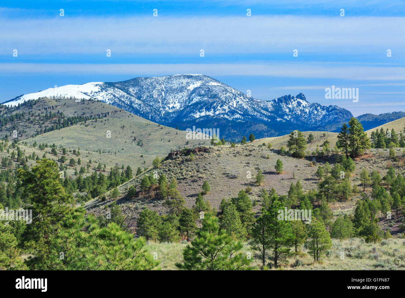 sleeping giant mountain and foothills near helena, montana Stock Photo