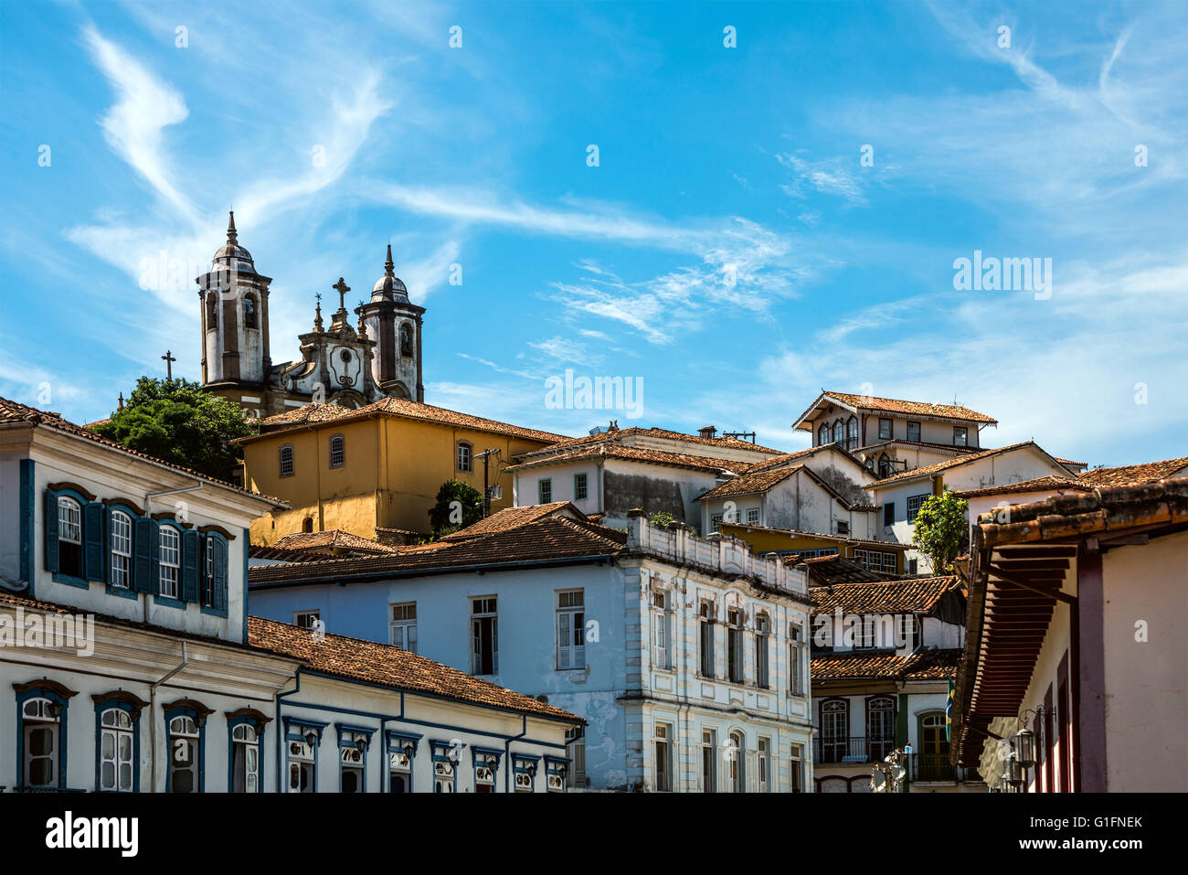 View of the unesco world heritage city of Ouro Preto in Minas Gerais Brazil Stock Photo
