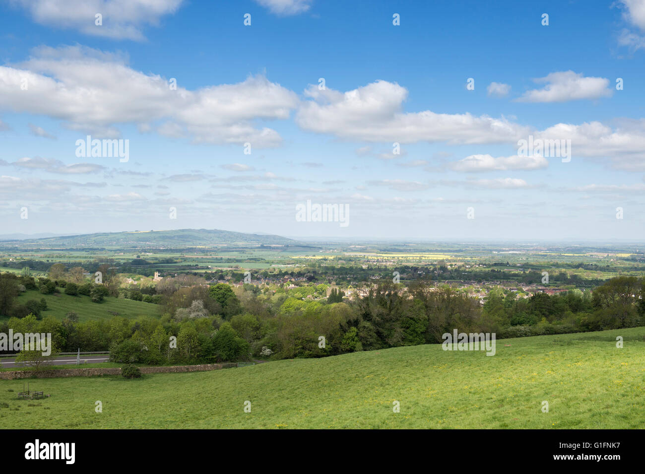 Looking over the cotswold village of Broadway from Fish Hill. Broadway