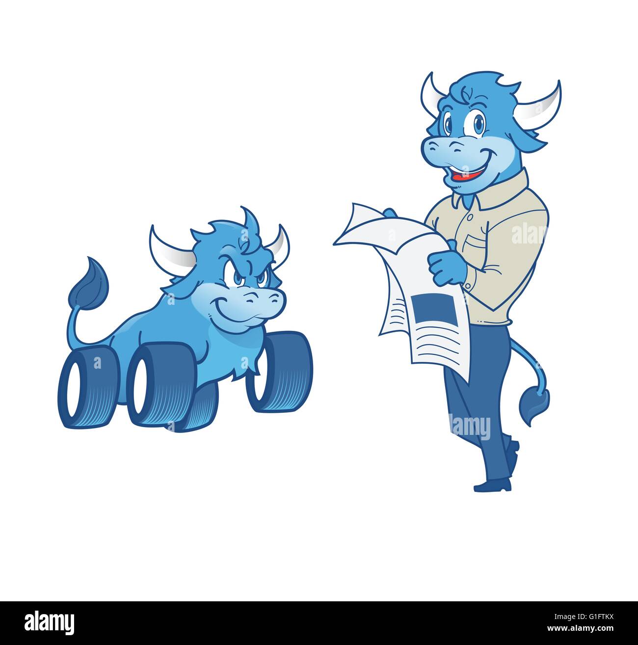 Vector illustration of bull mascot Stock Vector