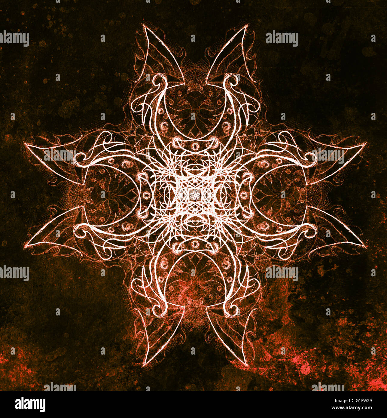 Ornamental mandala. Original hand draw and computer collage. Color ...
