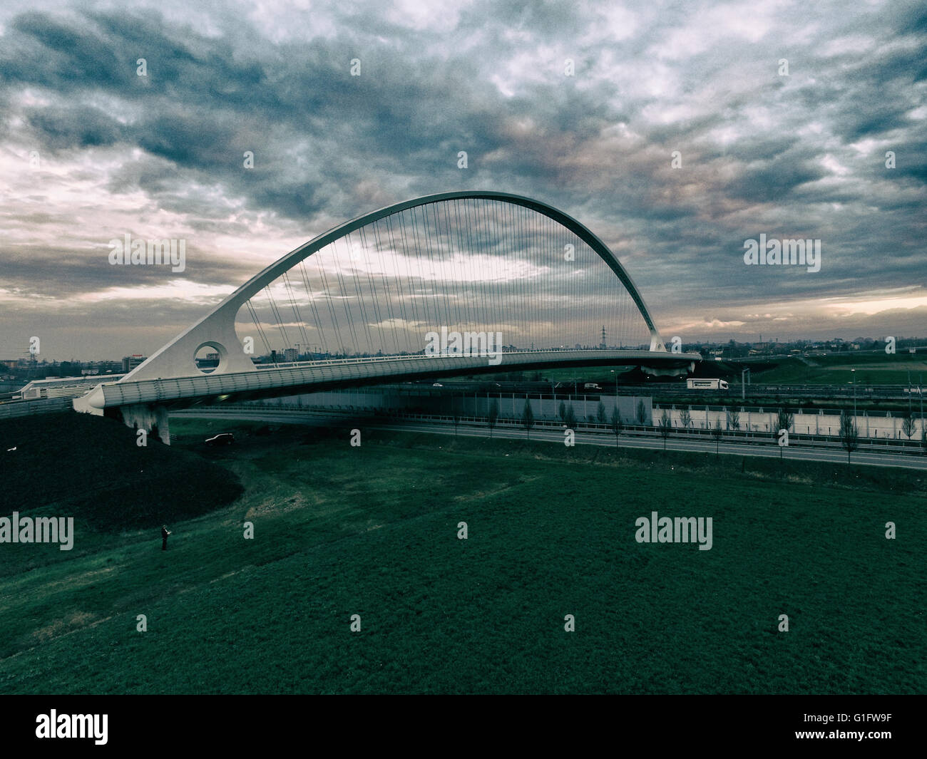 Santiago Calatrava bridge in Reggio Emilia in northern Italy Stock Photo