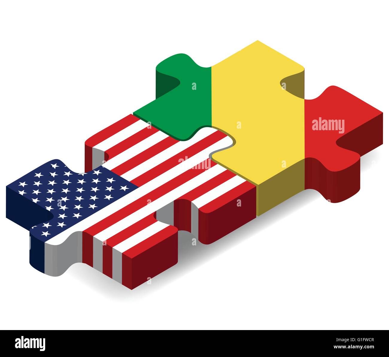 Vector Image - USA and Republic of the Congo Flags in puzzle isolated ...