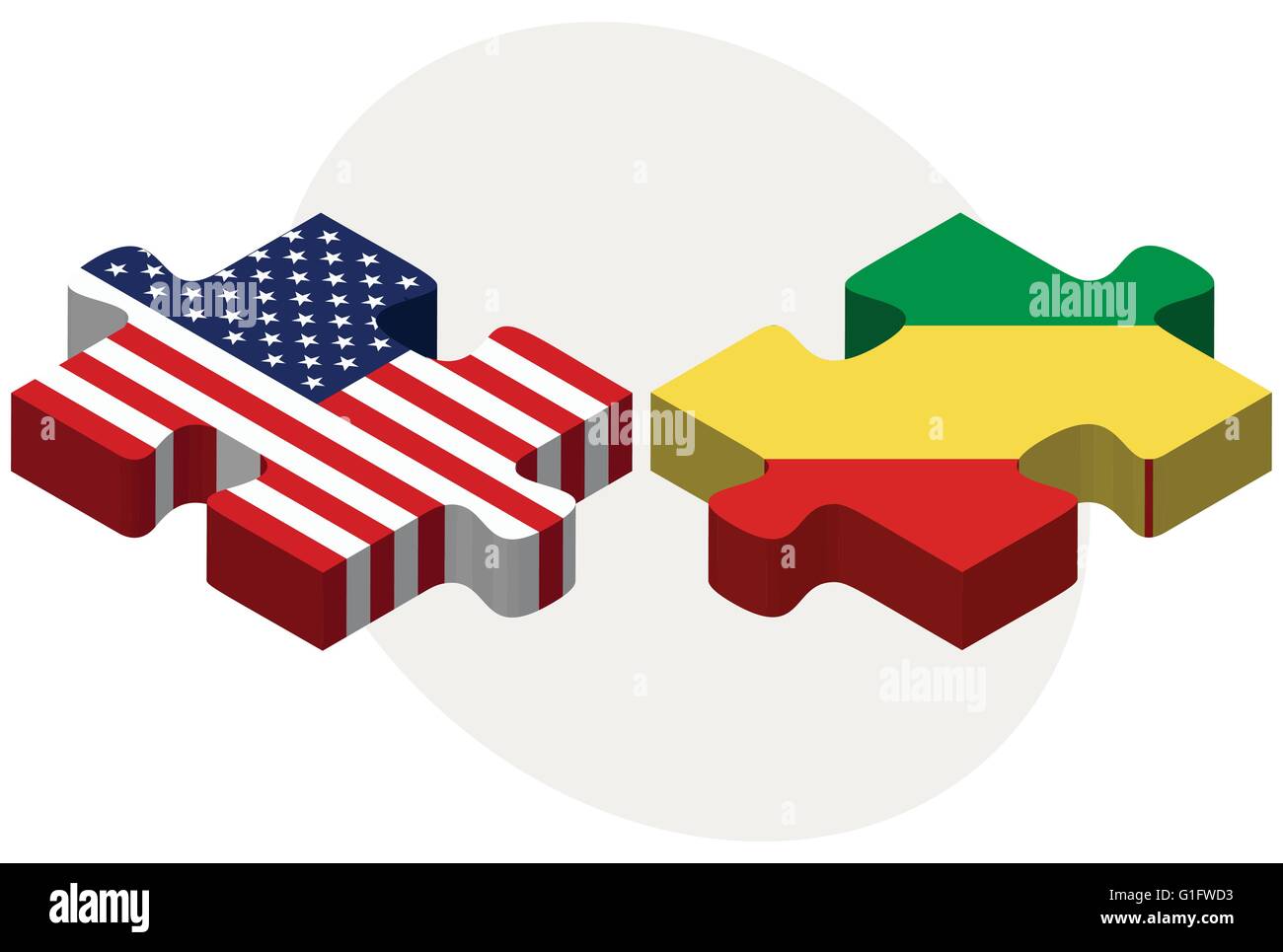 Vector Image - USA and Republic of the Congo Flags in puzzle isolated ...