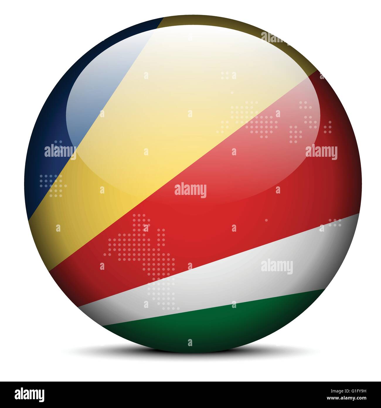 Vector Image - Map with Dot Pattern on flag button of Republic of ...