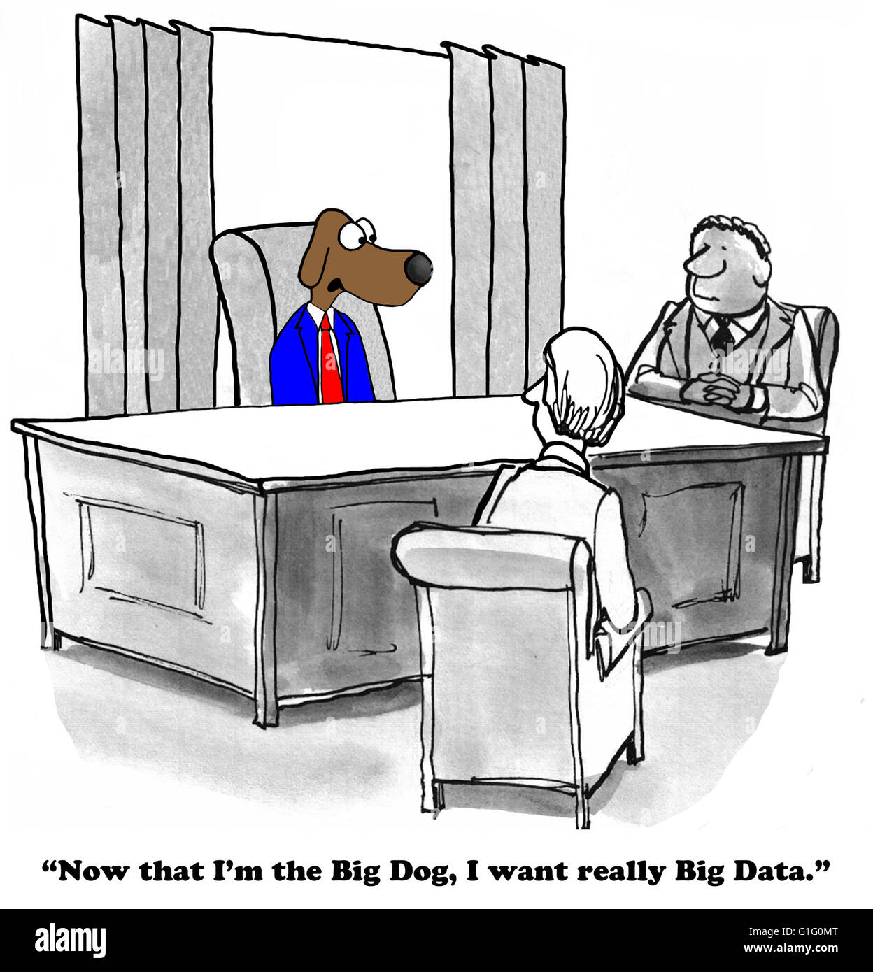 Business cartoon about really big data. Stock Photo