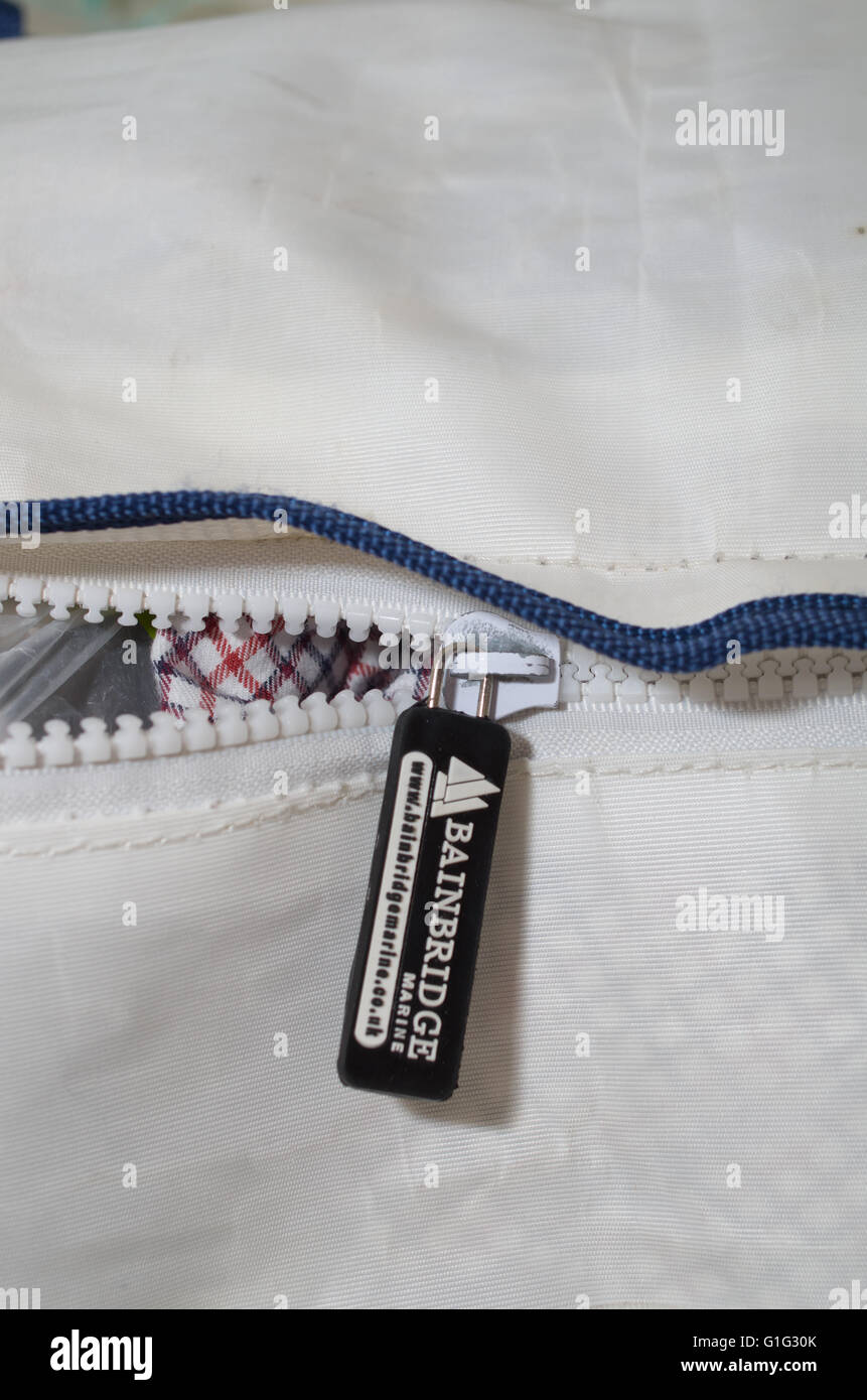 Zipped white bag Stock Photo