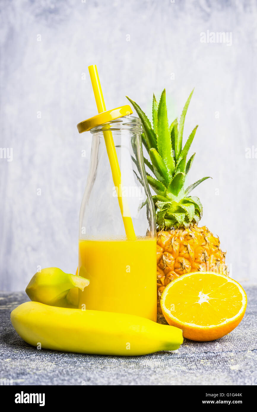 Download Yellow Smoothie Bottle With Straw And Ingredients On Light Wooden Stock Photo Alamy Yellowimages Mockups