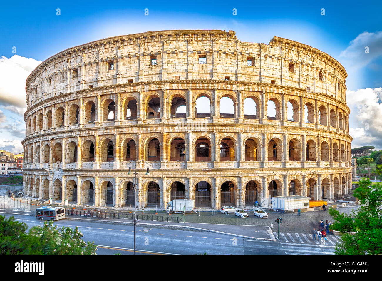 Panorama of Colosseo Stock Photo