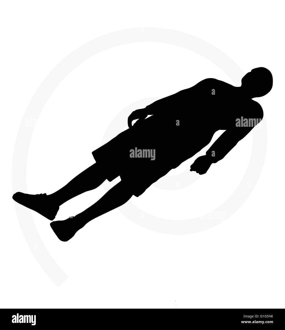 man silhouette isolated on white background with arms open Stock