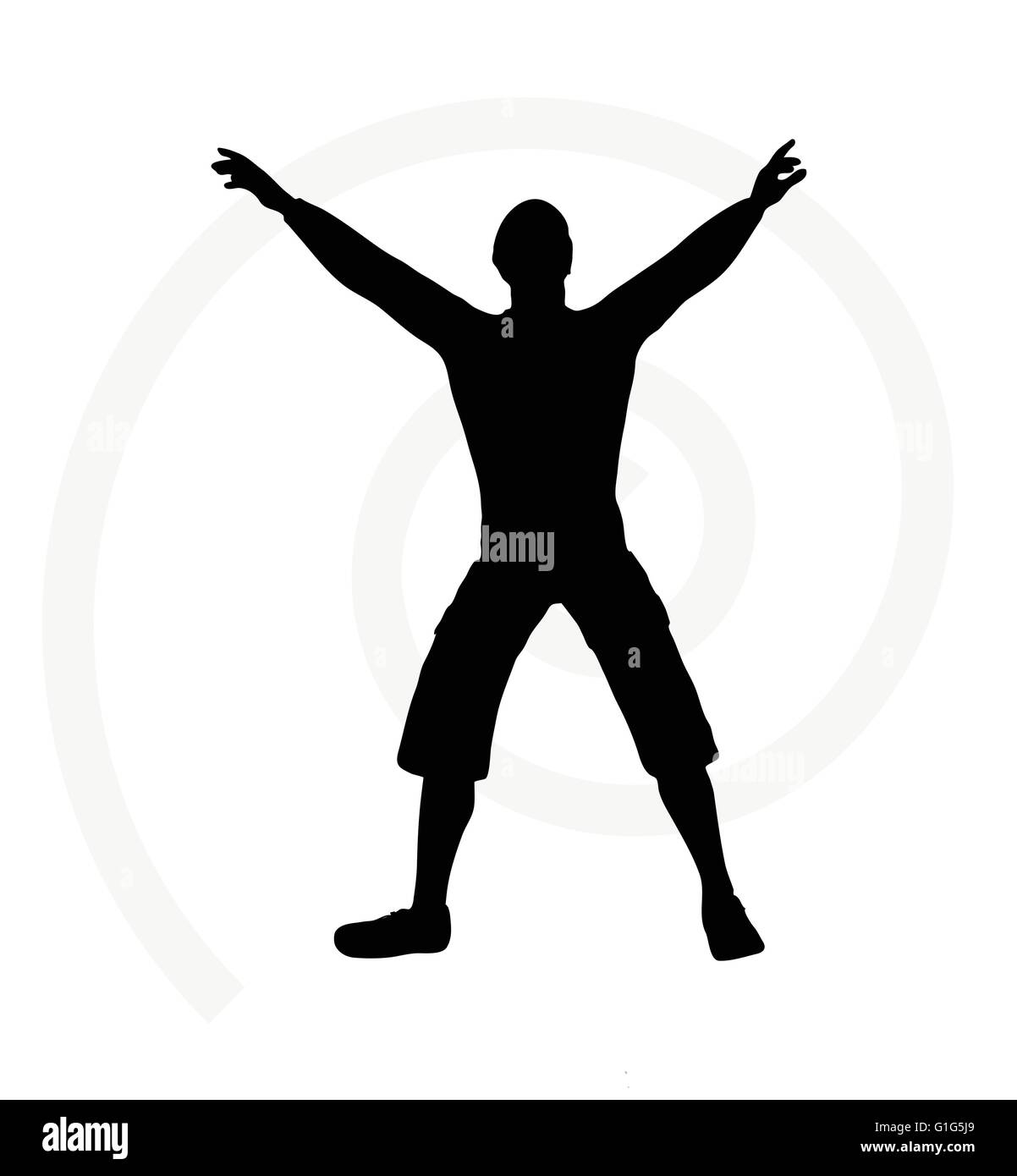 man silhouette isolated on white background - with arms open Stock ...