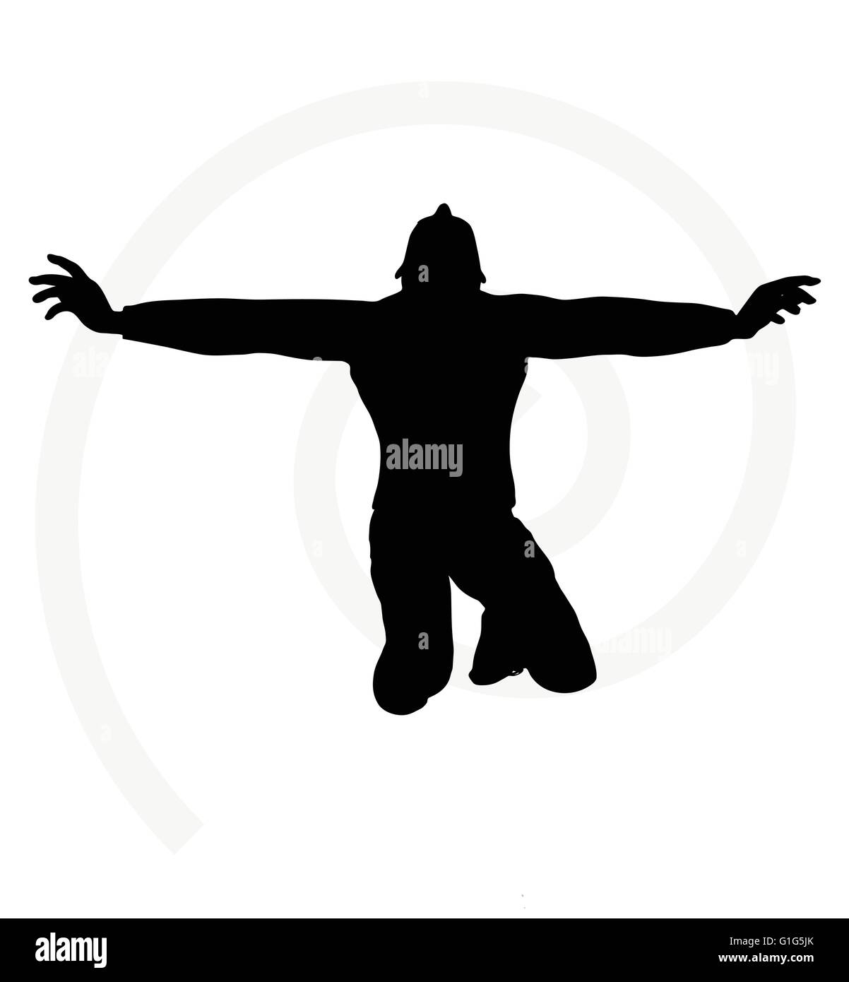 man silhouette isolated on white background - with arms open Stock ...