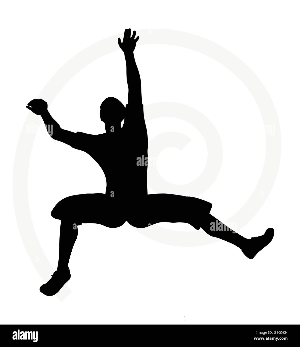 illustration of senior climber man silhouette isolated on white ...