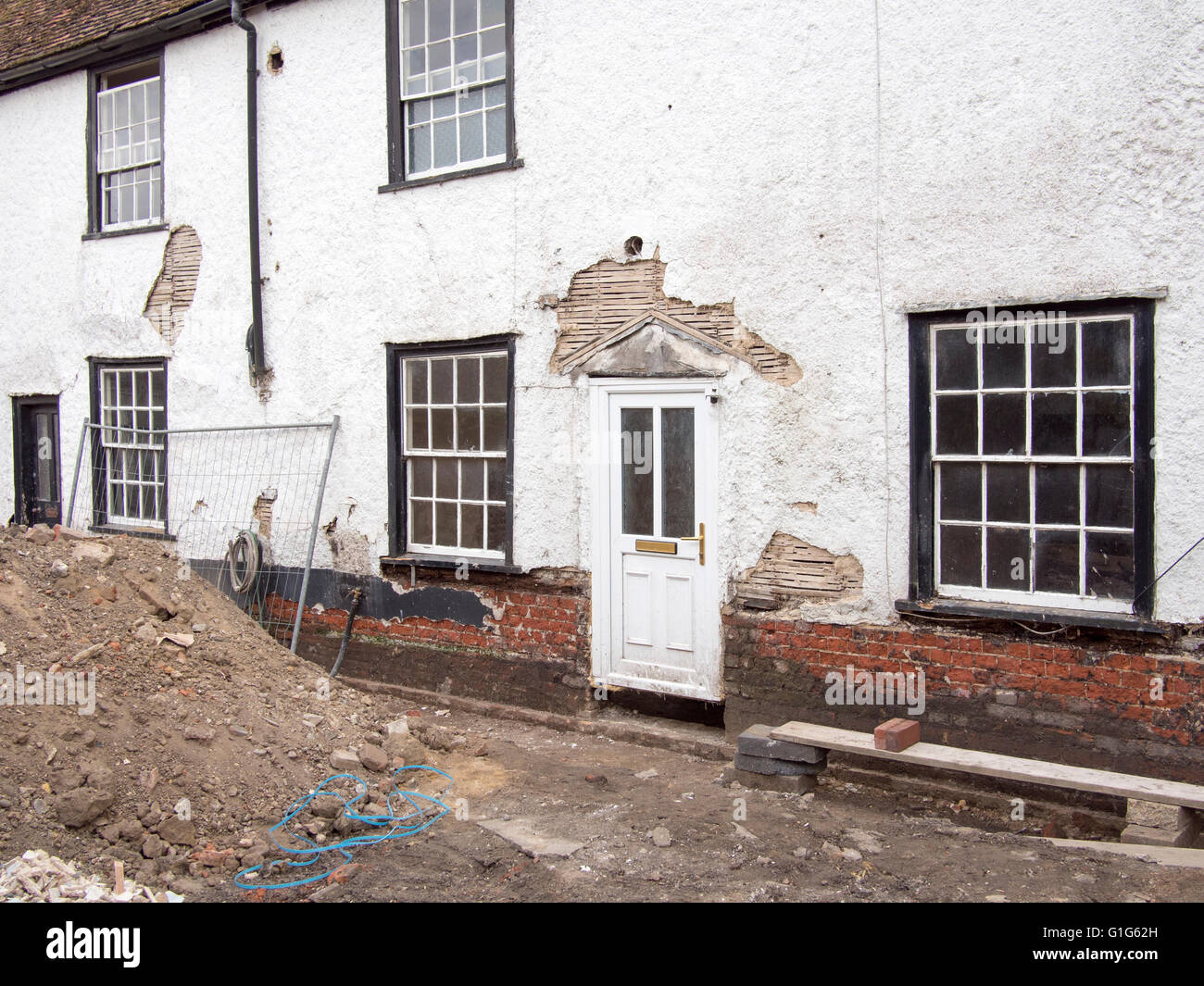 A grade II listed building undergoing extensive renovation in Suffolk, England. Stock Photo