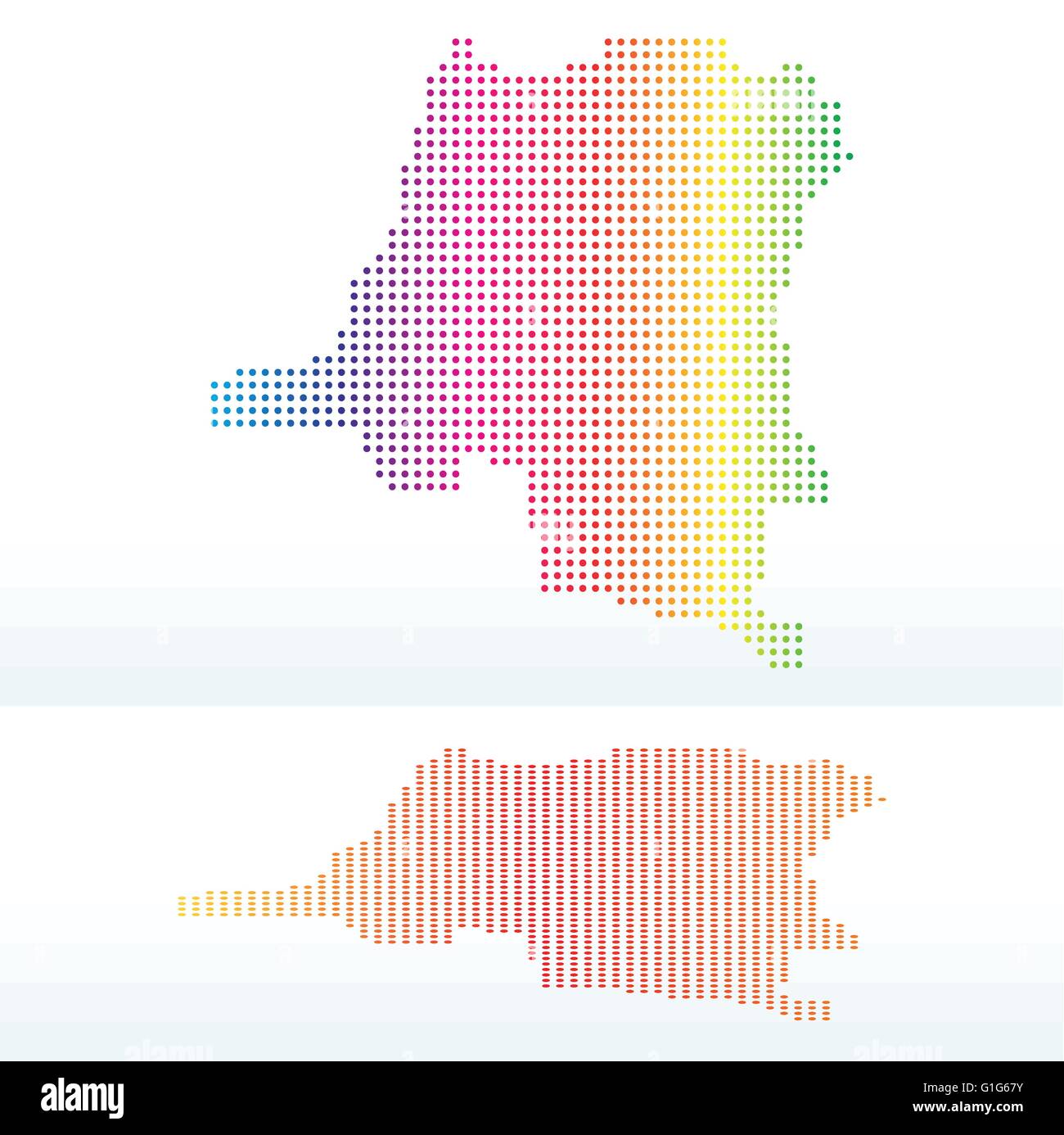 Vector Image - Map of Democratic Republic of the Congo with with Dot ...