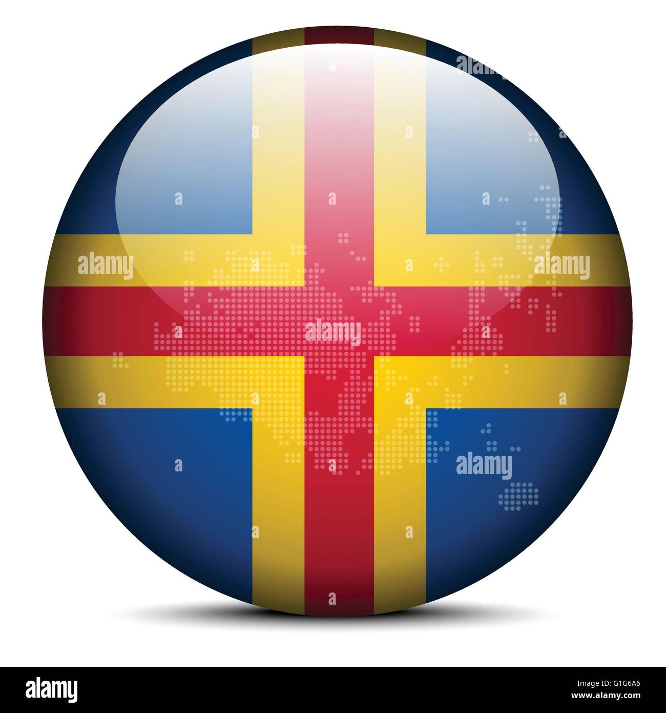 Vector Image - Map on flag button of Autonomous State of Aaland Stock ...