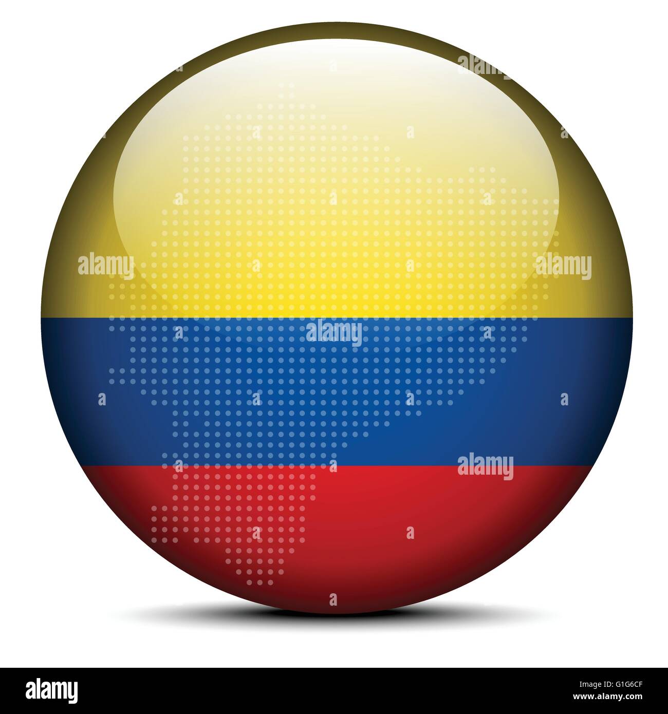 Vector Image - Map with Dot Pattern on flag button of Republic of ...