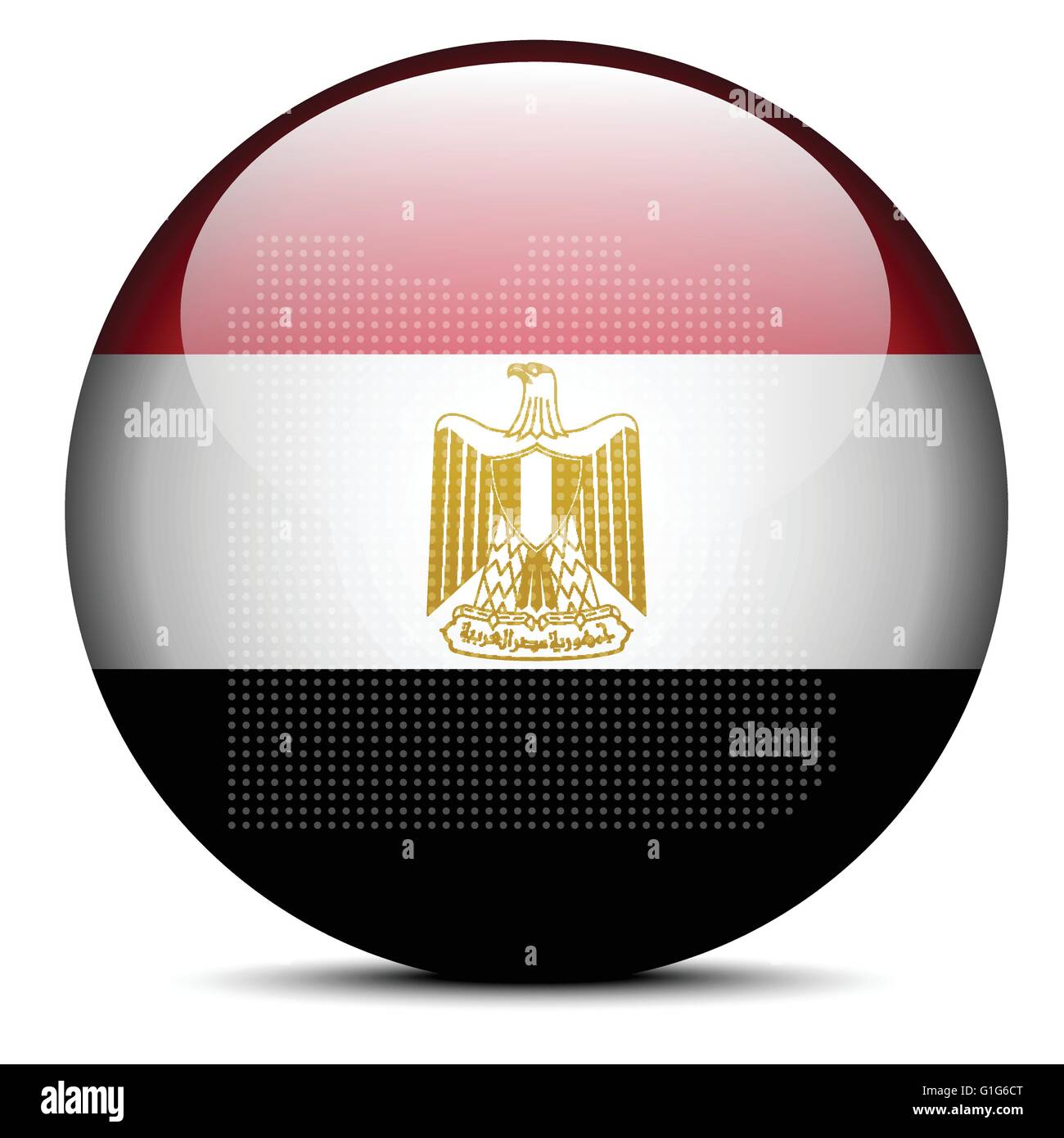 Vector Image - Map with Dot Pattern on flag button of Arab Republic of ...