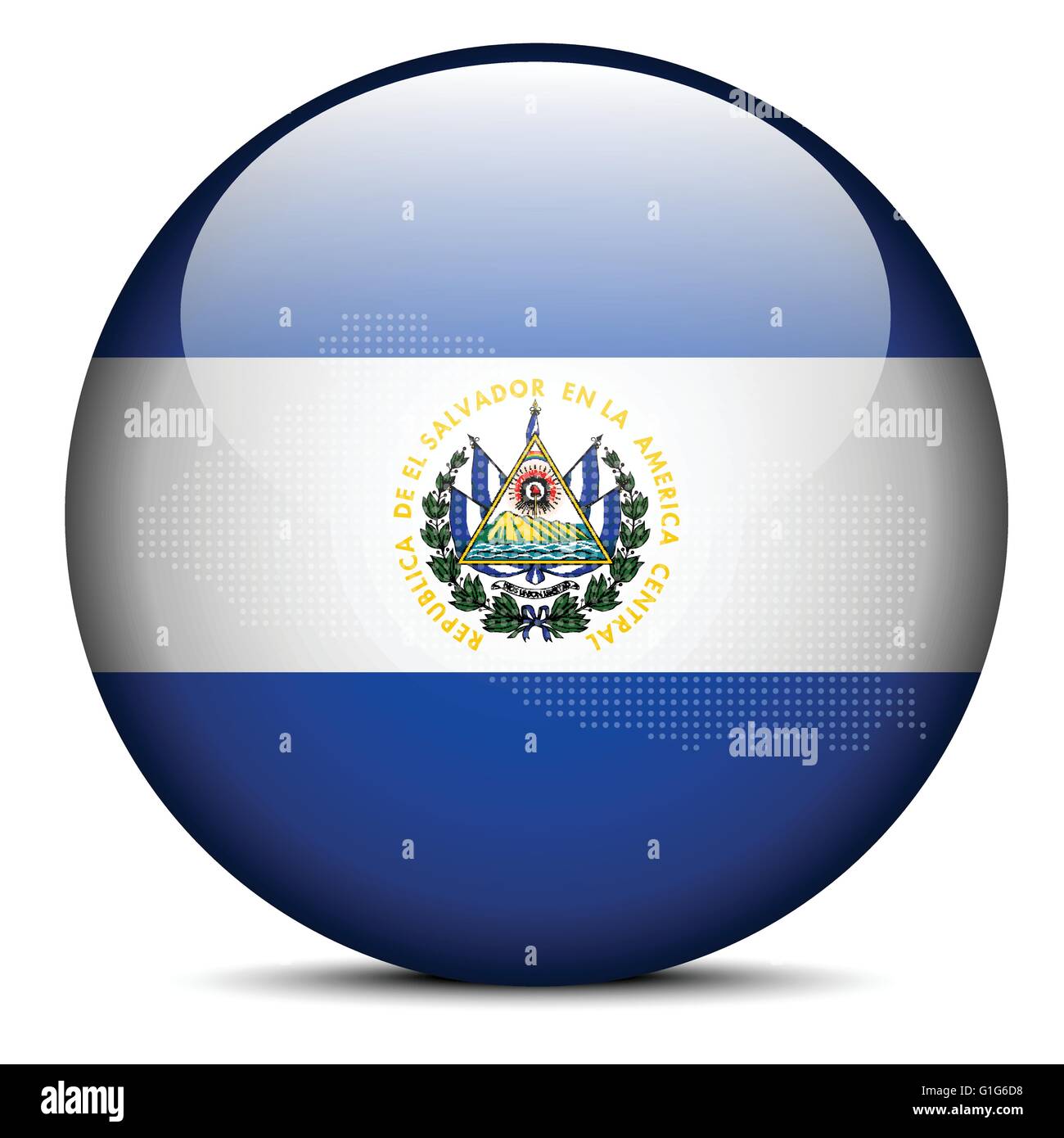 Vector Image - Map with Dot Pattern on flag button of Republic of El ...