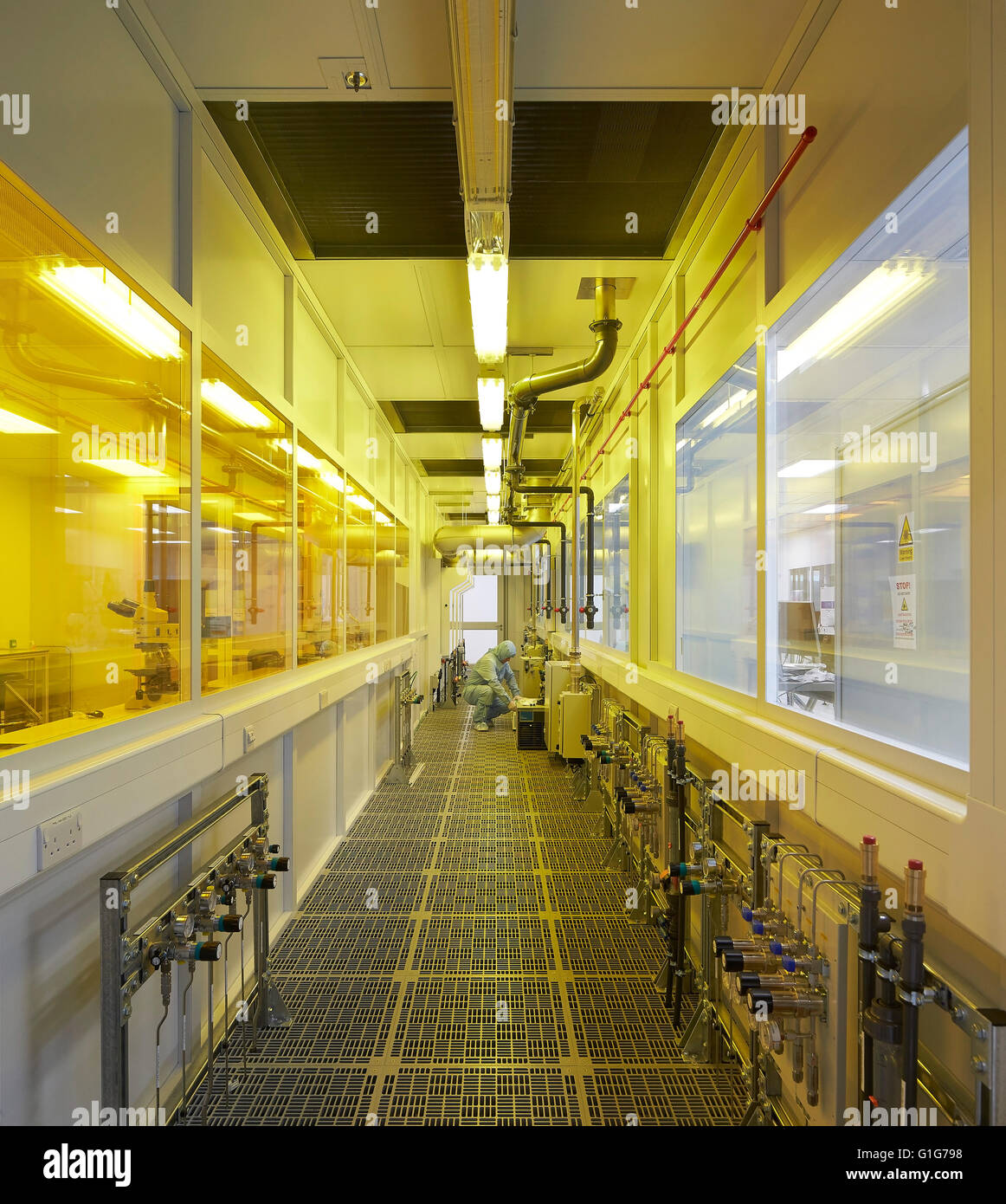 Lab corridor clean room interior . Graphene Institute, University of