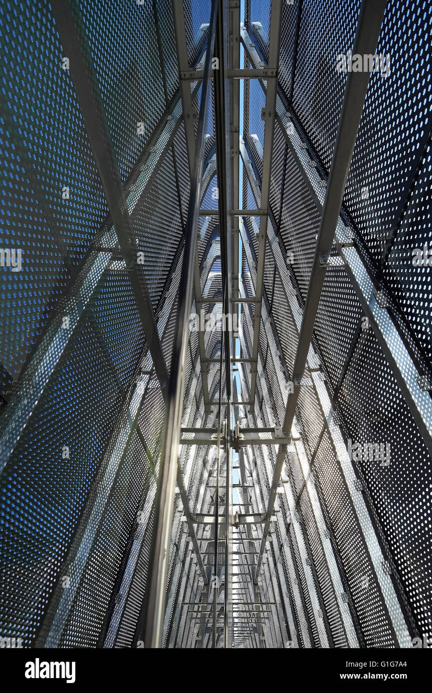 Perforated steel cladding. Graphene Institute, University of Manchester, Manchester, United Kingdom. Architect: Jestico + Whiles, 2015. Stock Photo