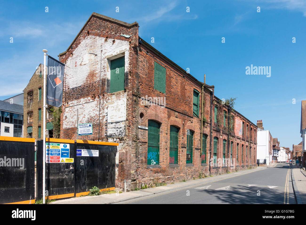 Derelict Building St Mildreds Tannery Stour Street Canterbury Kent Stock Photo