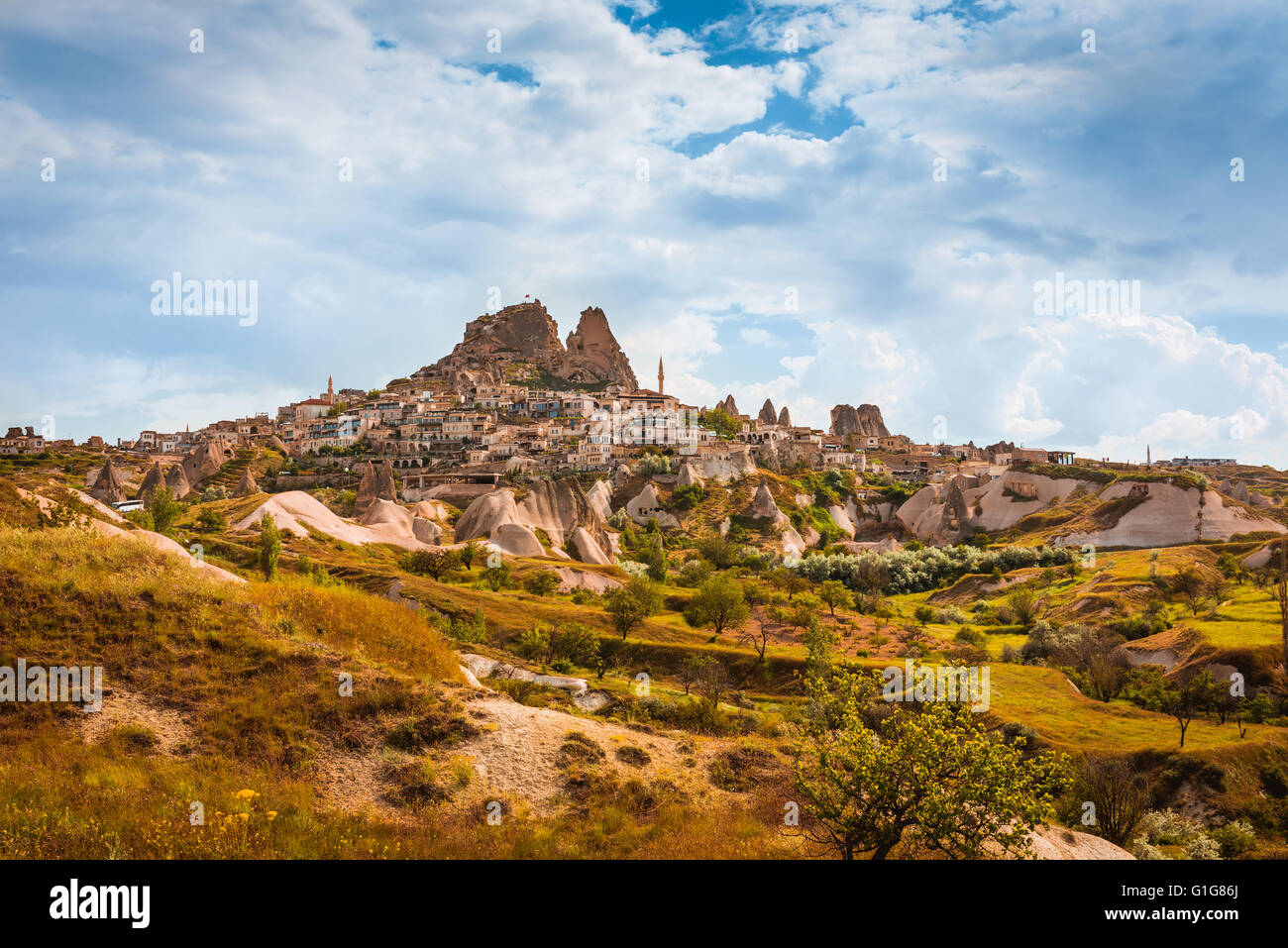 Turkish fortress Uchisar Cappadocia Turkey Stock Photo