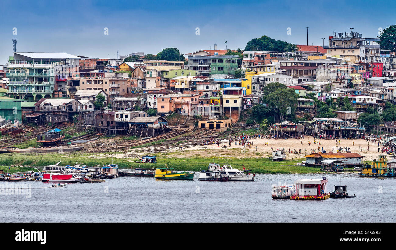 River Houses On Stilts Manaus Brazil Stock Photo