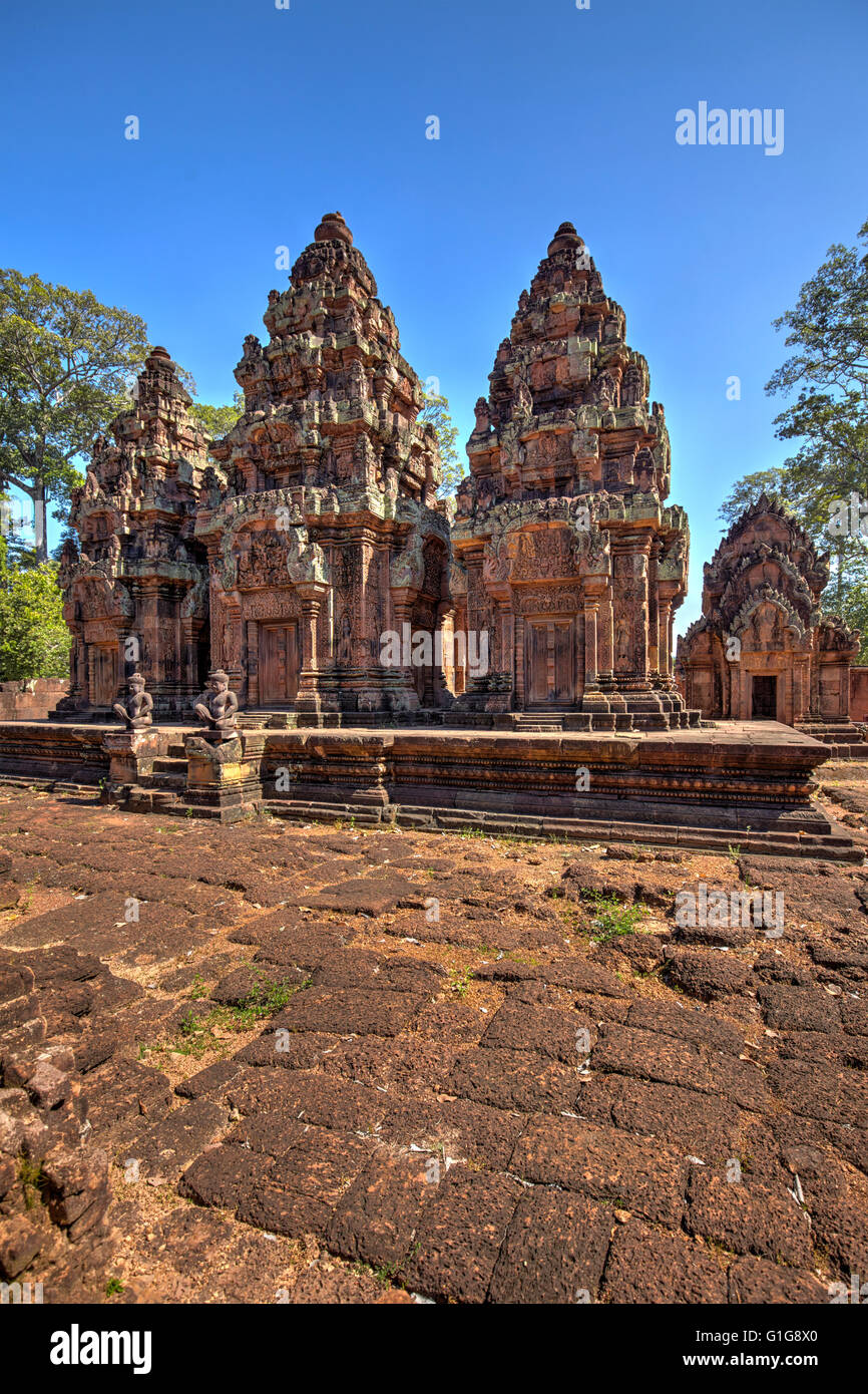 Banteay Srei temple, Angkor, Siem Reap, Cambodia Stock Photo