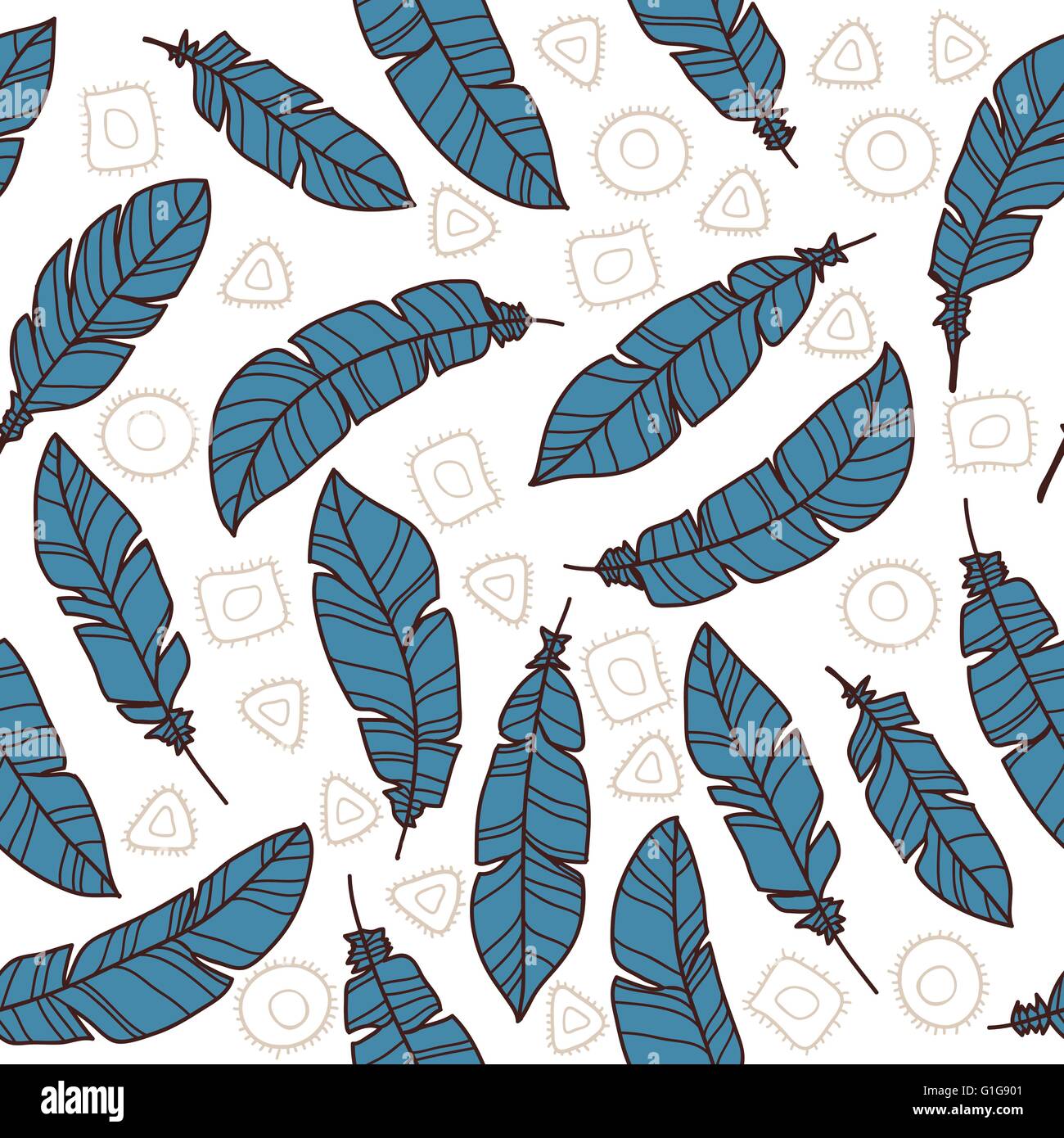 Pattern with feathers and abstract objects Stock Vector Image & Art - Alamy