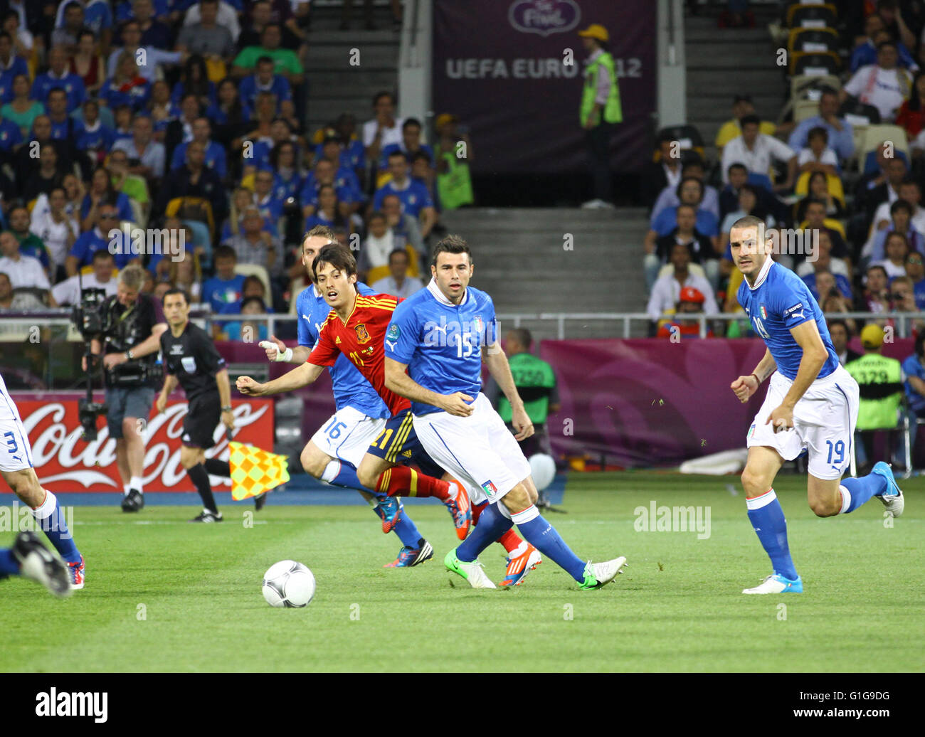UEFA EURO 2012 Final game Spain vs Italy at Olympic stadium in Kyiv, Ukraine Stock Photo