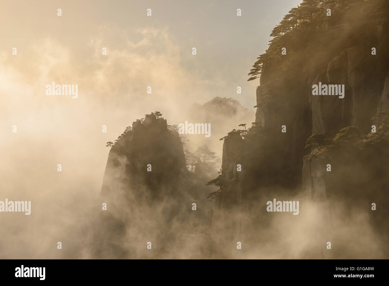 Huangshan mountain scenery in Anhui province, China Stock Photo