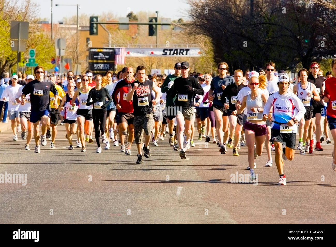 Starting Line at the Cherry Creek Sneak in Denver Stock Photo