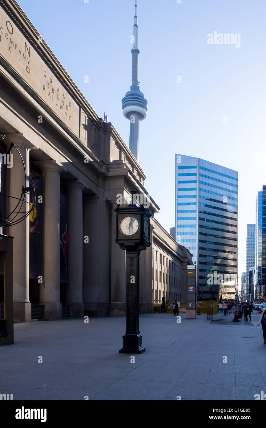 Toronto Union Station squire with the iconic clock Stock Photo Alamy