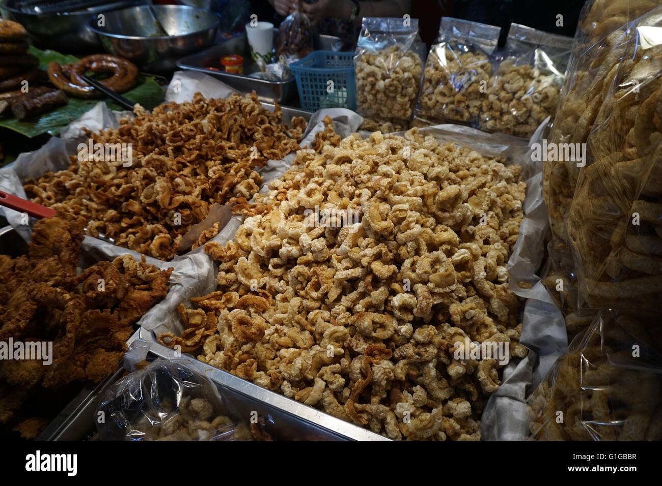 khaep mu, Chiang Mai Northern Thailand crispy pork rinds Stock Photo Alamy