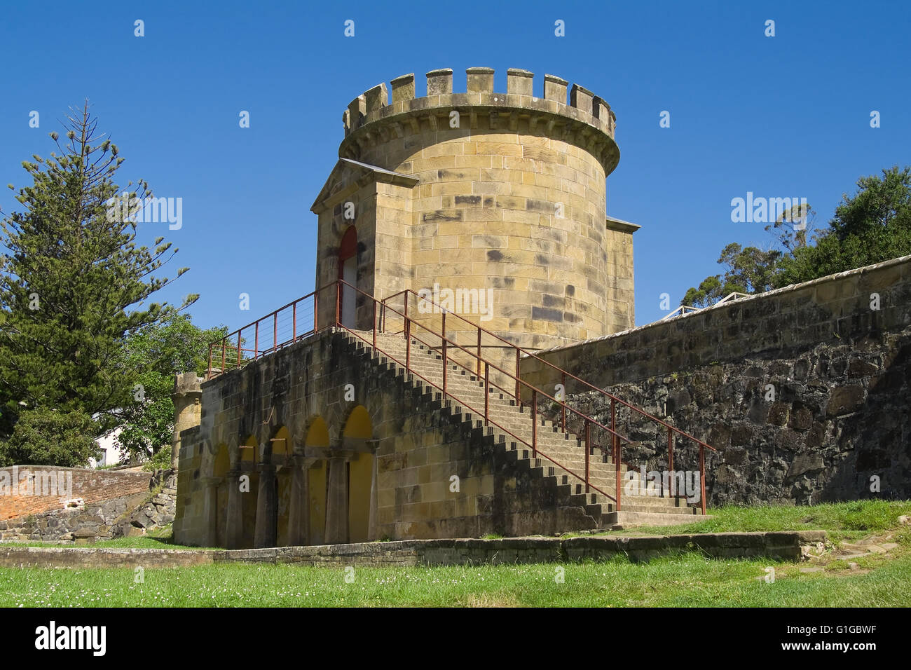 Port Arthur penal colony, Guard Tower, Tasmania, Australia Stock Photo