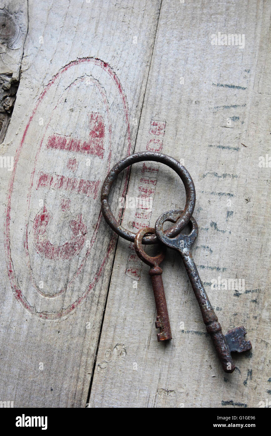 Three Antique Door Skeleton Keys, Vintage Silver Door Keys